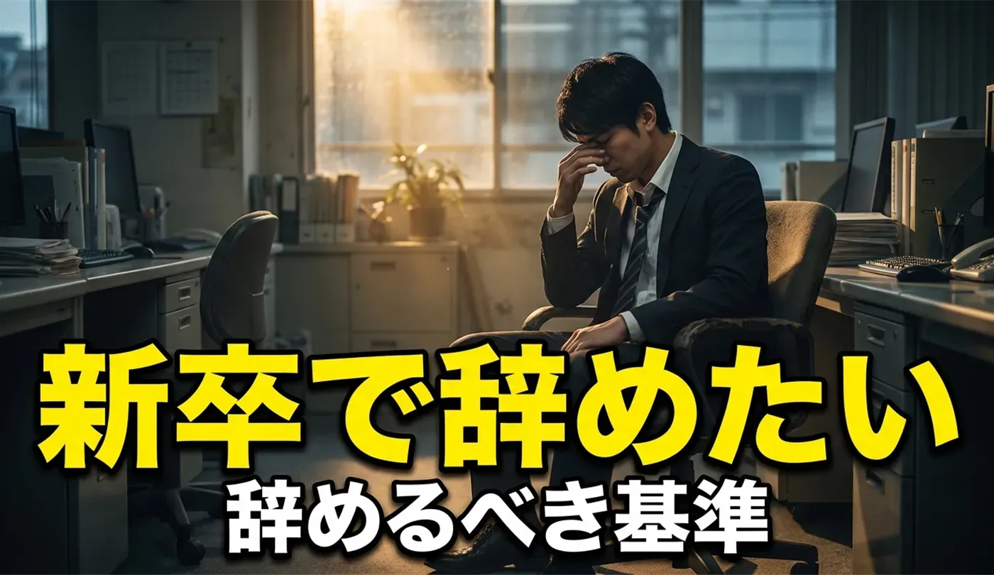 「新卒だけど辞めたい」辞めるべきかの基準と逆転の可能性