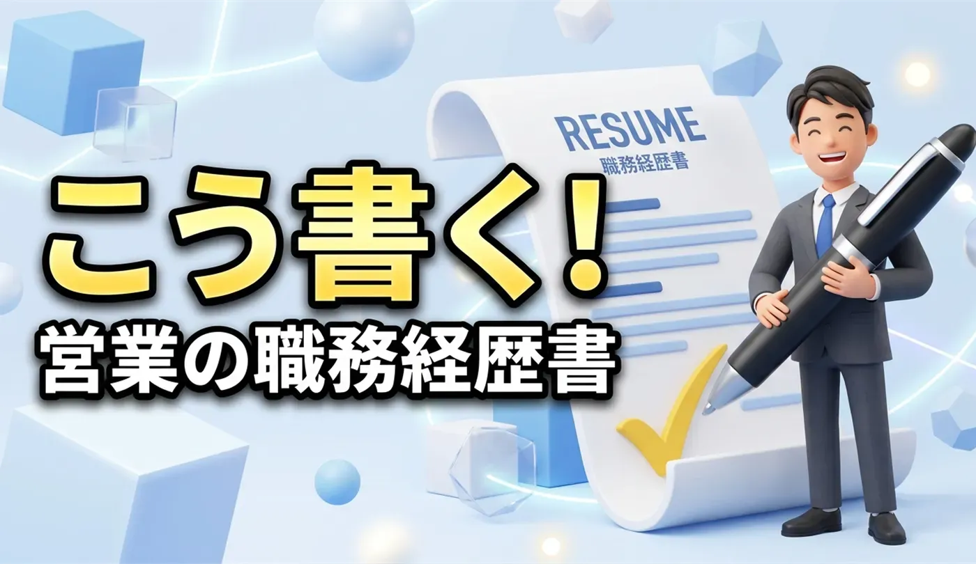営業の職務経歴書の書き方！20代未経験・異業種からの転職