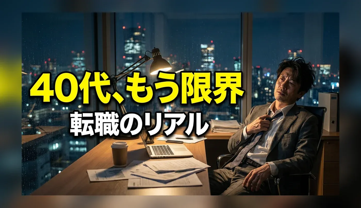 40代で「仕事を辞めたい・疲れた」時の乗り越え方と転職の現実