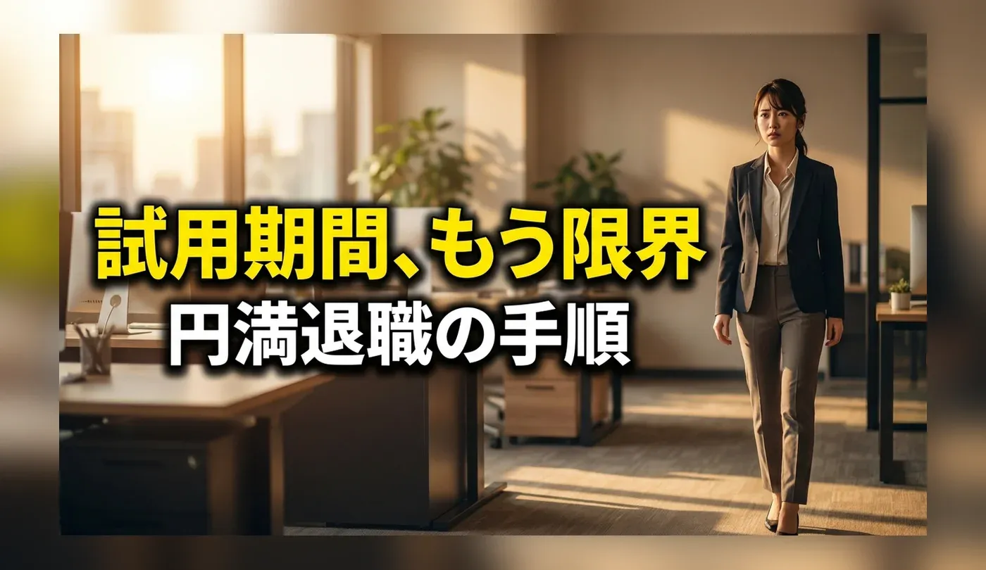 試用期間で辞めたい！即日退職は可能？円満に退職するための手順と注意点