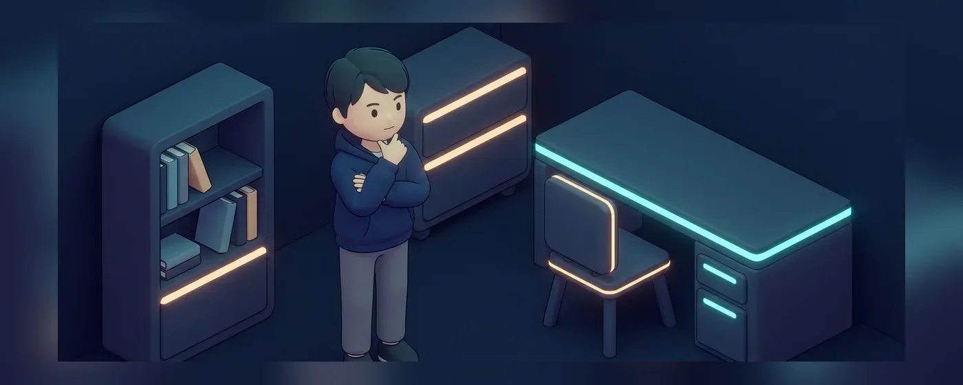 腕を組んで慎重に考え込むITエンジニア