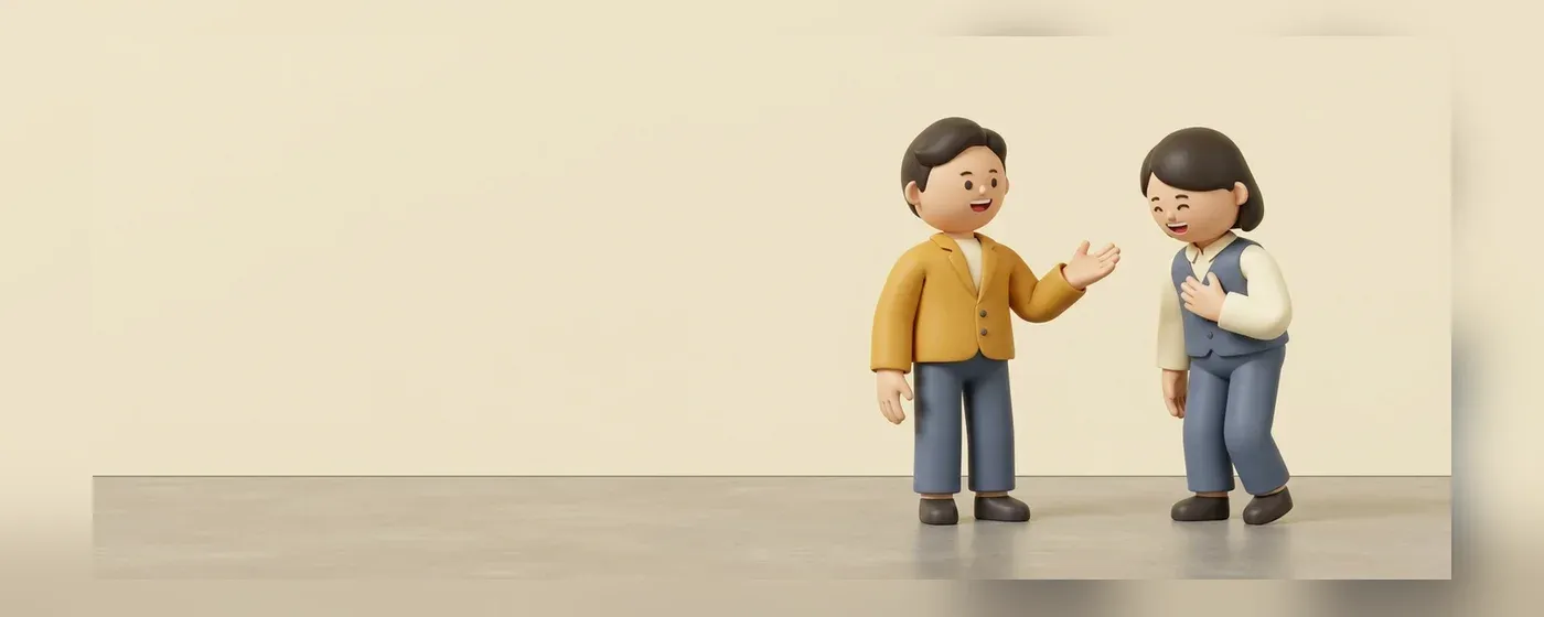 同僚と笑顔で会話する社員