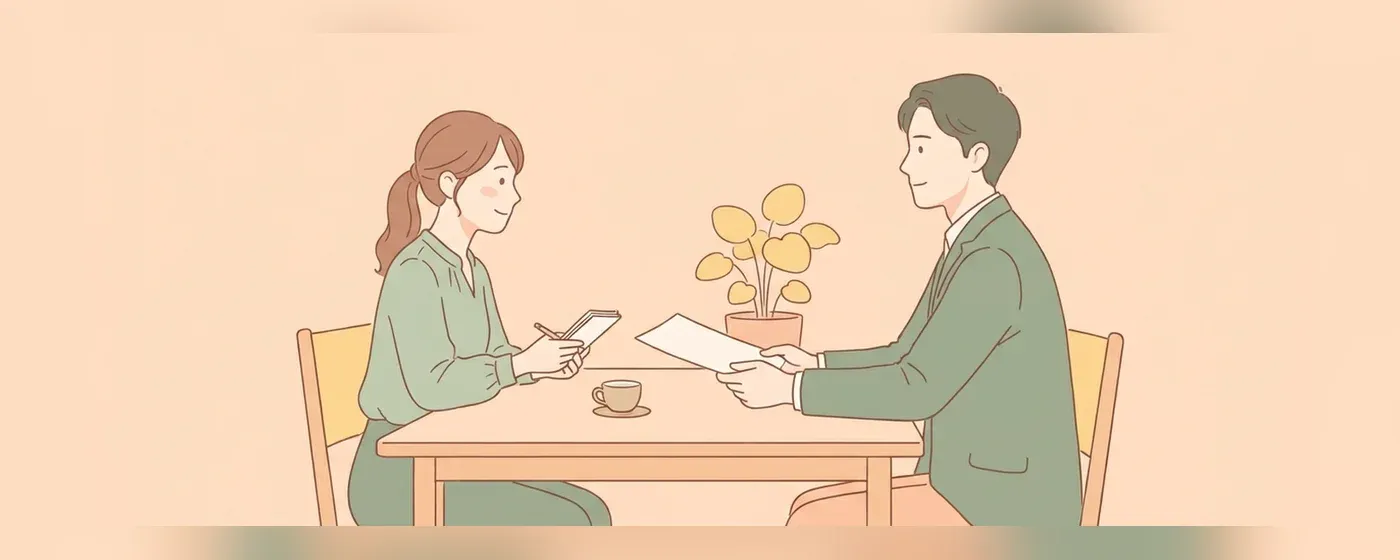 テーブルを挟んで和やかに相談する求職者とアドバイザー