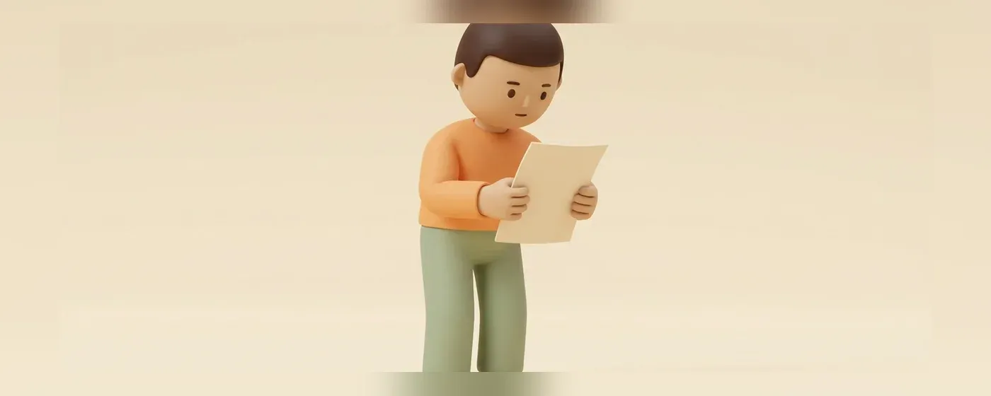 書類を手に持ち確認する人物