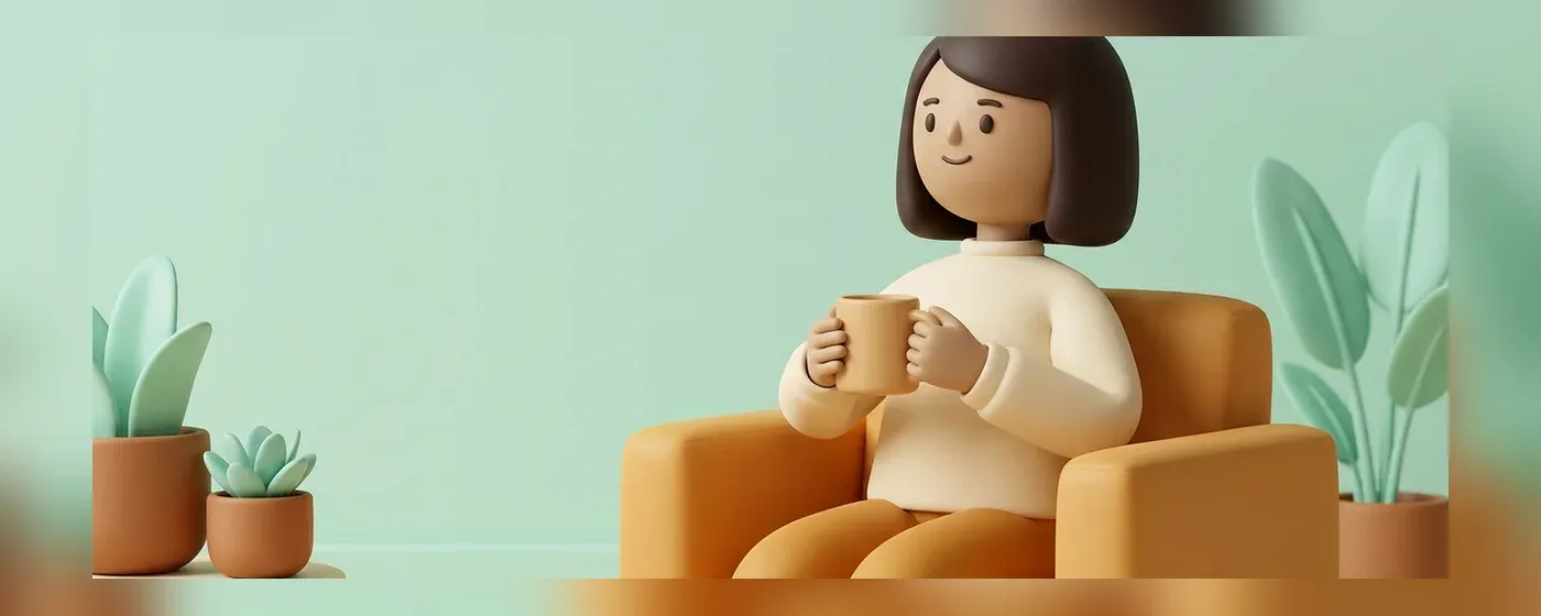 部屋で椅子に座り少し不安そうに考える人物