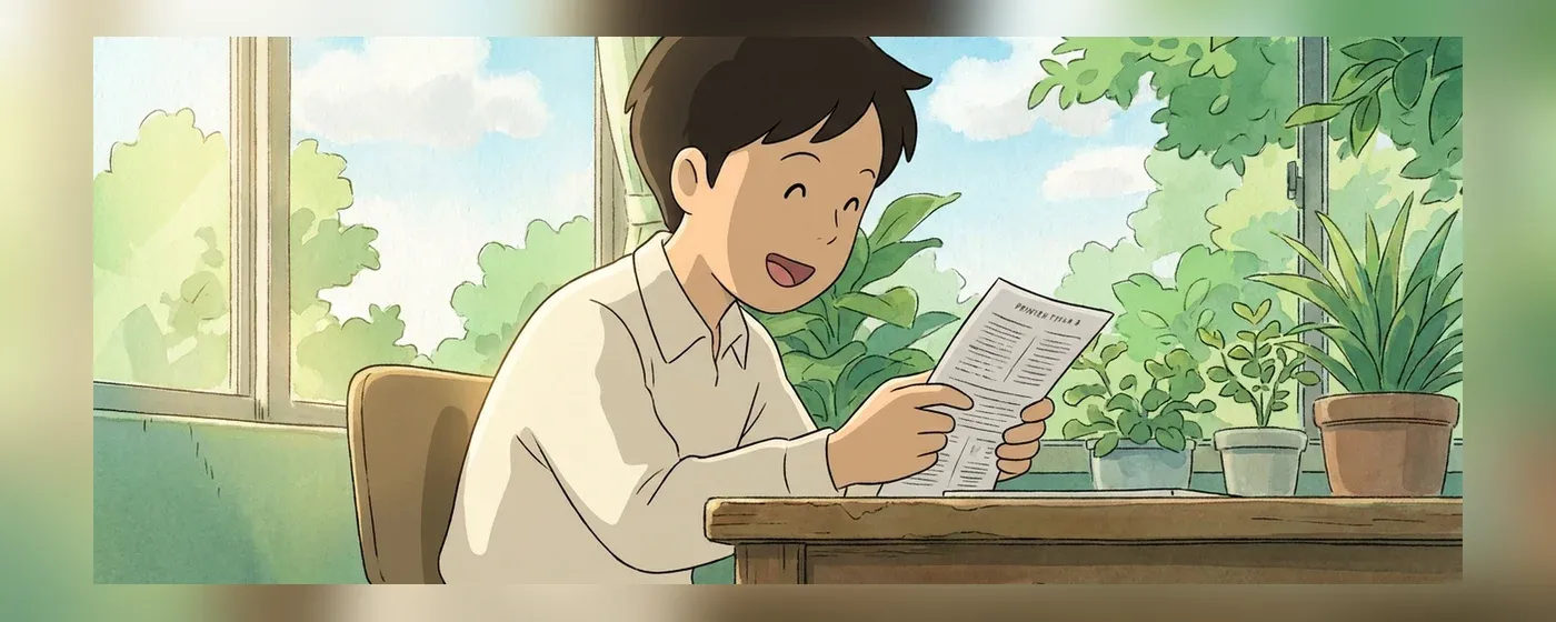 書類を見ながら納得した表情を浮かべる若手ビジネスパーソン