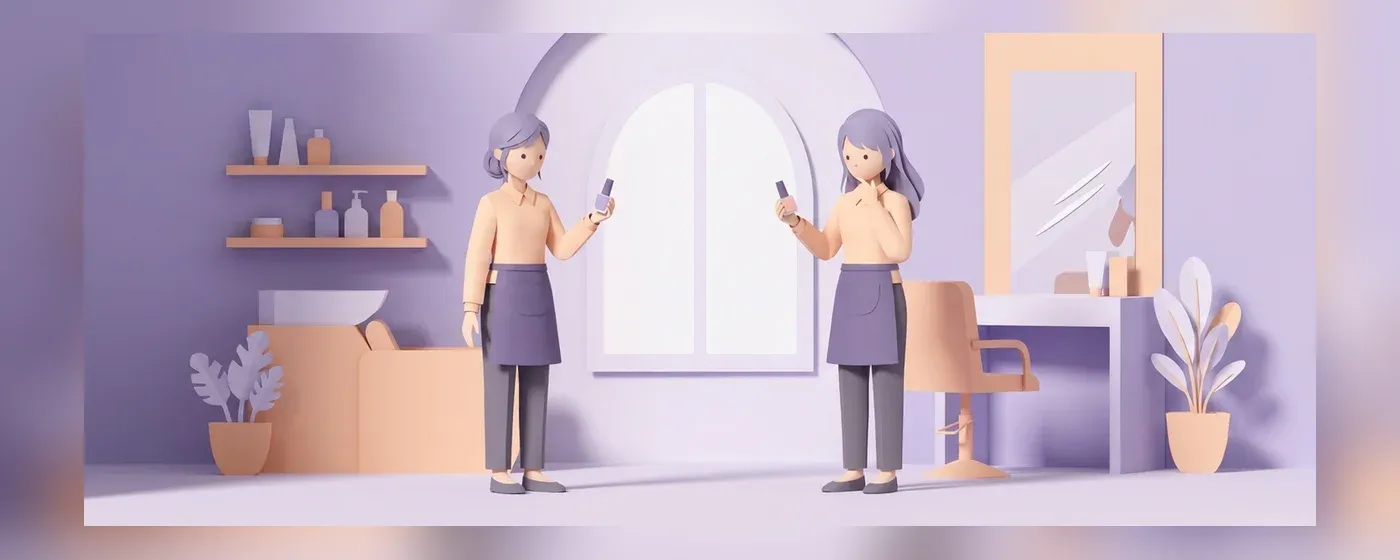 エプロン姿で考え込む女性