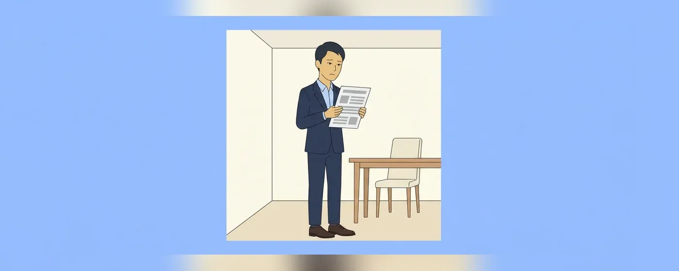求人票を見て首をかしげるスーツ姿の男性