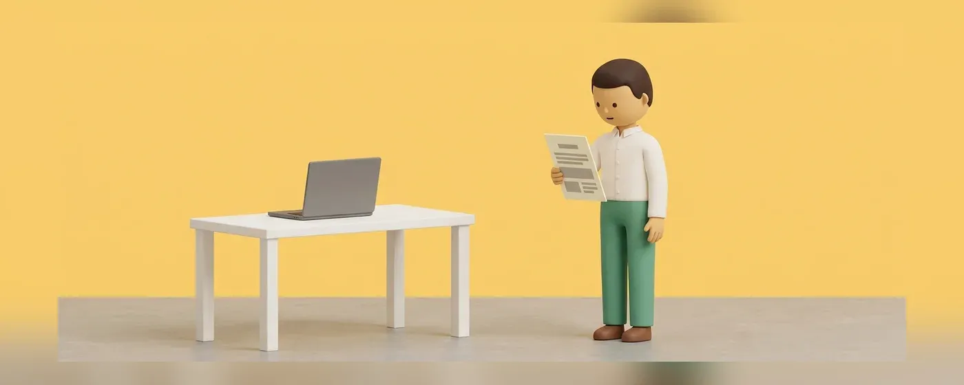 書類を見て確認する人と机に置かれたノートパソコン