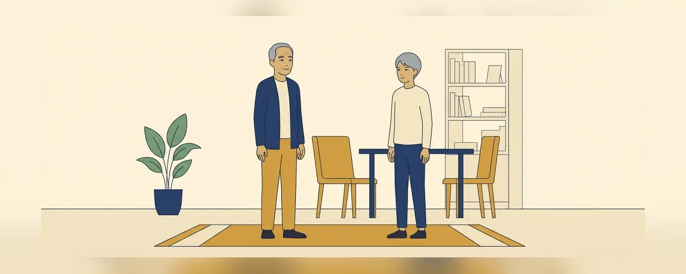向かい合って穏やかに話すシニア男性と若手社員